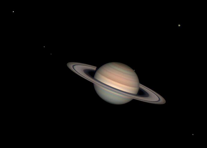 Saturn with Six Moons © Andy Casely - Astronomy Photographer of the Year 2024 Planets, Comets and Asteroids