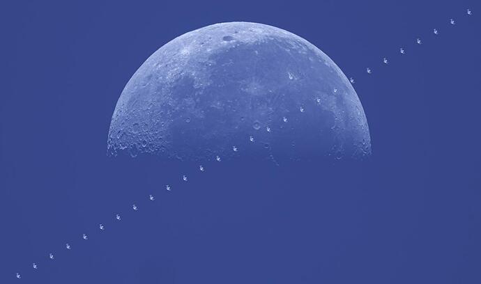 International Space Station Daytime Moon Transit © Kelvin Hennessy - Astronomy Photographer of the Year 2024 Our Moon