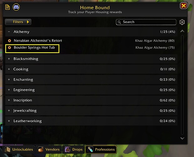 Decor Crafting Professions Alchemy