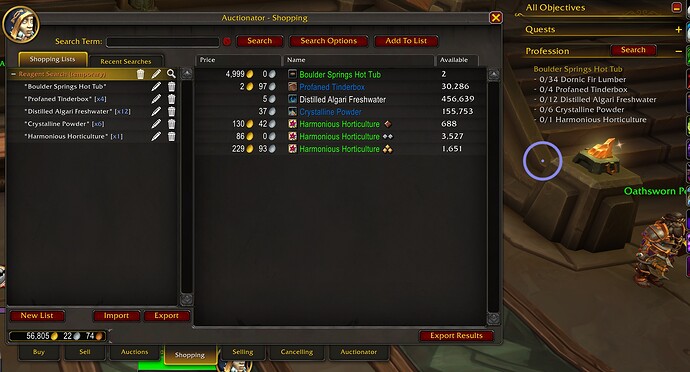 Decor Crafting AH Search