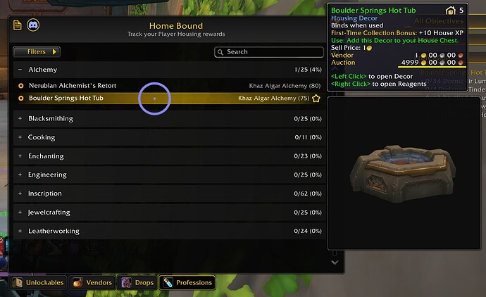 Decor Crafting Professions Alchemy Hot Tub